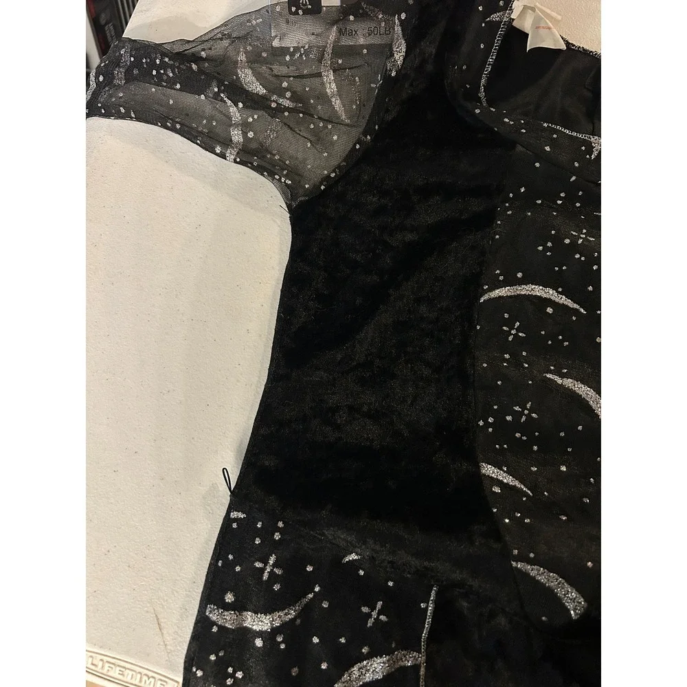 PreTeen Which Black Velvet Celestial Moon Star Costume Dress sz 10/12